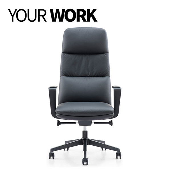 Cadeira de mesa de couro preto