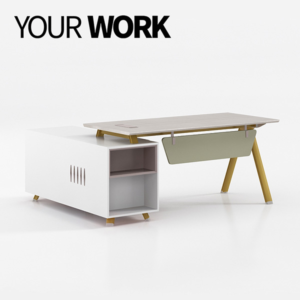 Mesa de escritório em forma de L